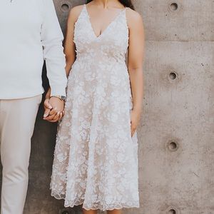 Dress the Population Elisa Embroidered Fit and Flare Dress - Worn Once!